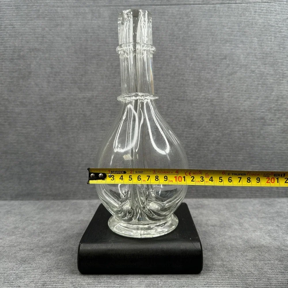 Vintage Clear Glass 4 Chamber Decanter‎ Ribbed Neck Pinched Glass Carafe Cruet